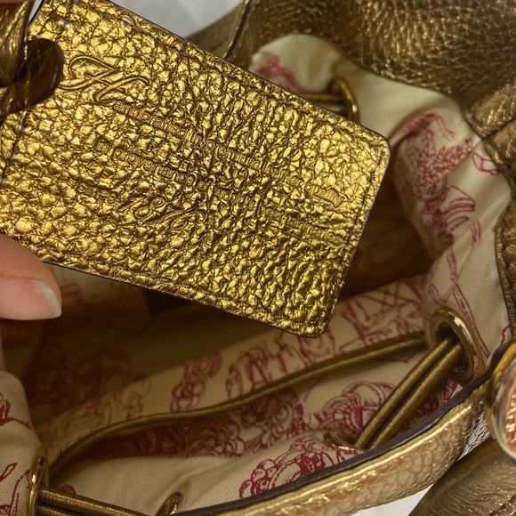 SOLD - Like New RARE Color Lancel Paris Leather Bucket Bag in  Gold - Picture 7 of 16